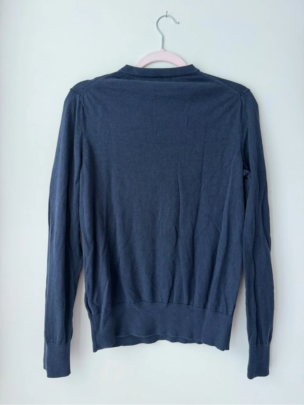 Banana Republic Men's Dark Navy V-Neck Silk/Cotton/Cashmere Sweater